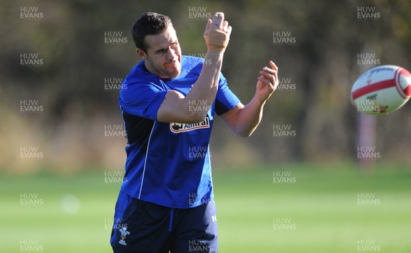 10.11.10 - Wales Rugby Training - Lee Byrne during training. 