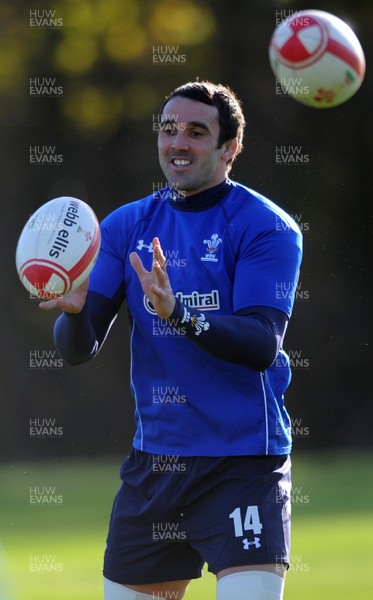 10.11.10 - Wales Rugby Training - Jonathan Thomas during training. 