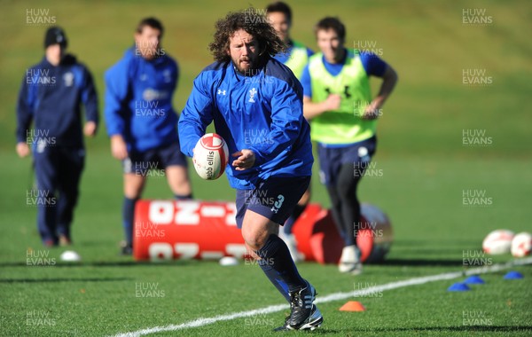 10.11.10 - Wales Rugby Training - Adam Jones during training. 