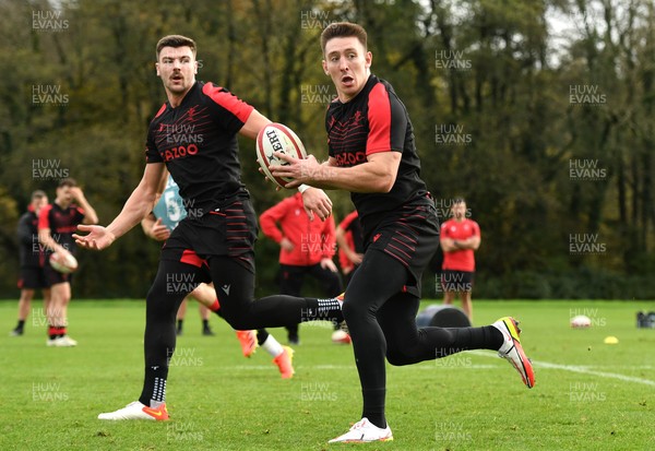 101121 - Wales Rugby Training - Johnny Williams and Josh Adams during training