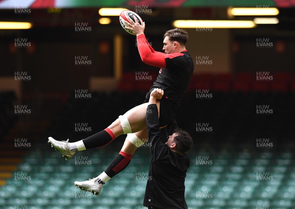 110222 - Wales Rugby Training - Taine Basham and Ryan Elias during training