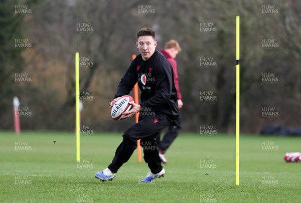 110226 - Wales Rugby Training - Josh Adams during training