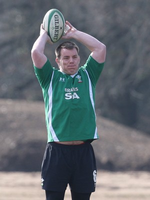 11.03.10 - Wales Rugby Training - Matthew Rees in action during training. 