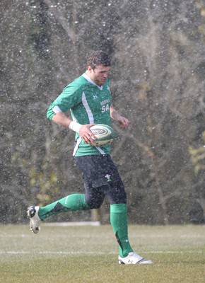 11.03.10 - Wales Rugby Training - Jamie Roberts in action during training. 