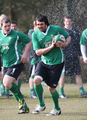 11.03.10 - Wales Rugby Training - Jonathan Thomas in action during training. 