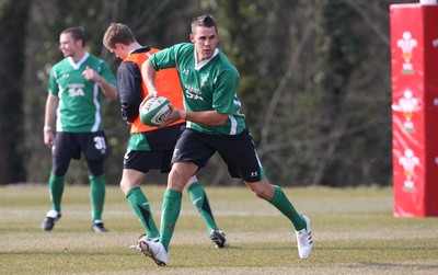 11.03.10 - Wales Rugby Training - Lee Byrne in action during training. 