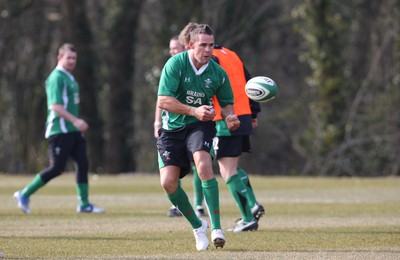 11.03.10 - Wales Rugby Training - Lee Byrne in action during training. 