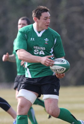 11.03.10 - Wales Rugby Training - Gareth Delve in action during training. 