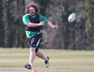 11.03.10 - Wales Rugby Training - Adam Jones in action during training. 