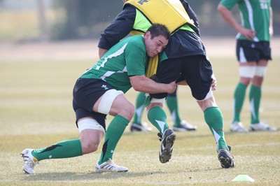 11.03.10 - Wales Rugby Training - Gareth Delve in action during training. 