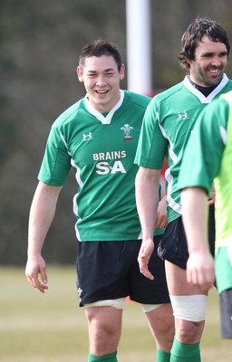11.03.10 ... Wales rugby training session -  Wales' Gareth Delve in training 