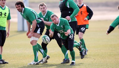 11.03.10 ... Wales rugby training session -  Wales' Richie Rees in training 