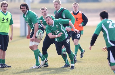 11.03.10 ... Wales rugby training session -  Wales' Richie Rees in training 