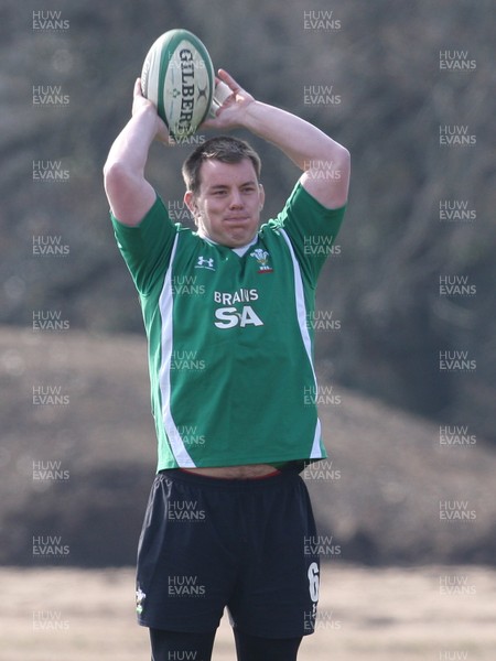 11.03.10 - Wales Rugby Training - Matthew Rees in action during training. 