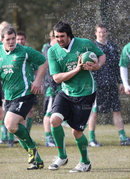 11.03.10 - Wales Rugby Training - Jonathan Thomas in action during training. 