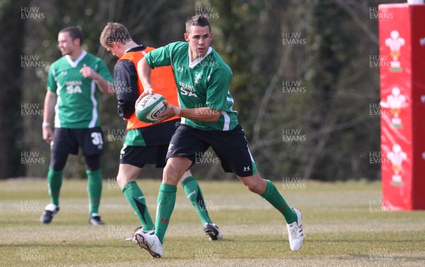 11.03.10 - Wales Rugby Training - Lee Byrne in action during training. 
