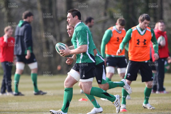 11.03.10 - Wales Rugby Training - Gareth Delve in action during training. 