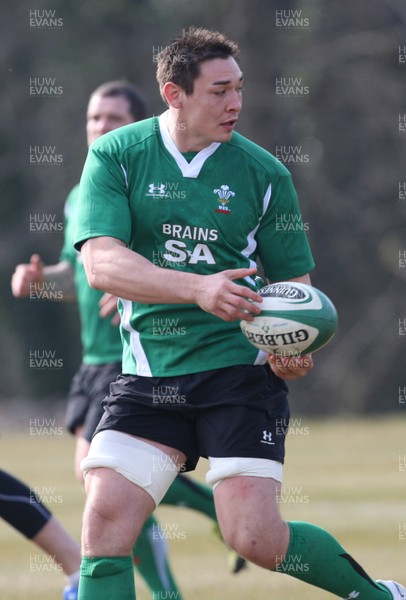 11.03.10 - Wales Rugby Training - Gareth Delve in action during training. 