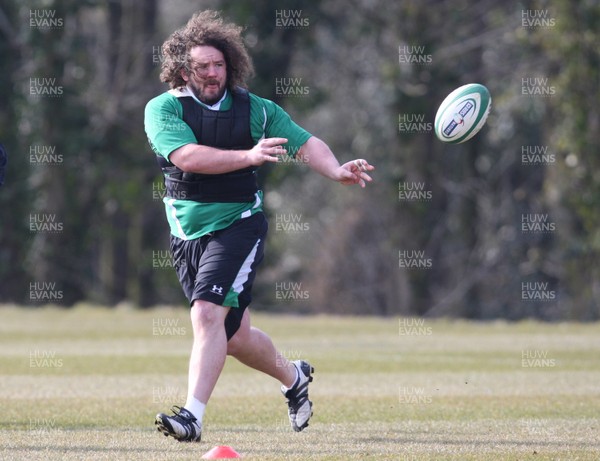 11.03.10 - Wales Rugby Training - Adam Jones in action during training. 
