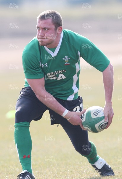 11.03.10 - Wales Rugby Training - Richie Rees in action during training. 