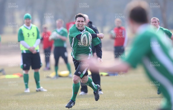 11.03.10 ... Wales rugby training session -  Wales' Stephen Jones in training 