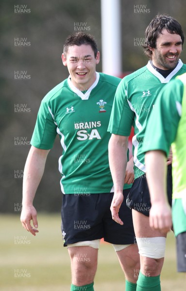11.03.10 ... Wales rugby training session -  Wales' Gareth Delve in training 