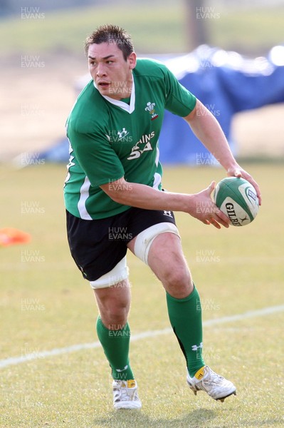 11.03.10 ... Wales rugby training session -  Wales' Gareth Delve in training 