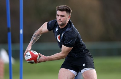 110325 - Wales Rugby Training ahead of their 6 Nations game against England on Saturday - Joe Roberts during training