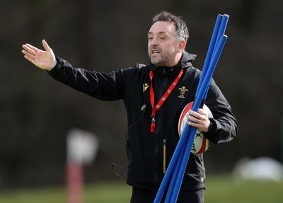 110325 - Wales Rugby Training ahead of their 6 Nations game against England on Saturday - Matt Sherratt, Head Coach during training