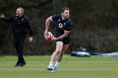 110325 - Wales Rugby Training ahead of their 6 Nations game against England on Saturday - Tomos Williams during training