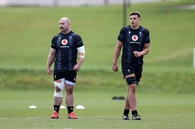 110325 - Wales Rugby Training ahead of their 6 Nations game against England on Saturday - WillGriff John and Dafydd Jenkins during training