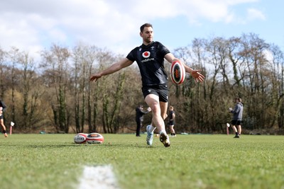 110325 - Wales Rugby Training ahead of their 6 Nations game against England on Saturday - Tomos Williams during training