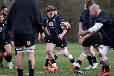 110325 - Wales Rugby Training ahead of their 6 Nations game against England on Saturday - Jac Morgan during training