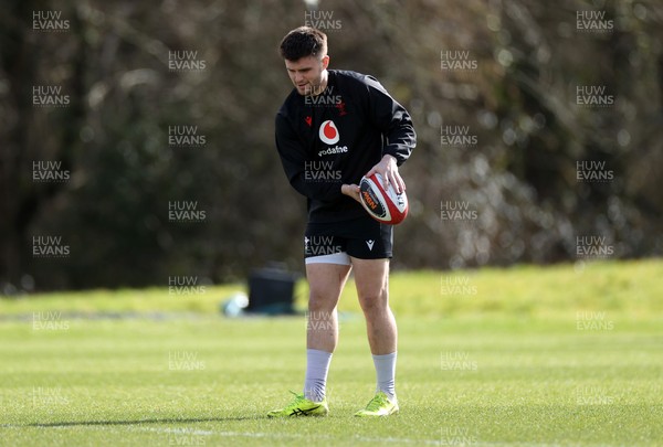 110325 - Wales Rugby Training ahead of their 6 Nations game against England on Saturday - Joe Roberts during training