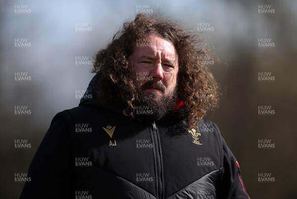 110325 - Wales Rugby Training ahead of their 6 Nations game against England on Saturday - Adam Jones, Scrum Coach during training