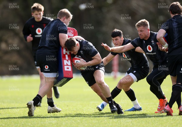 110325 - Wales Rugby Training ahead of their 6 Nations game against England on Saturday - Jarrod Evans during training