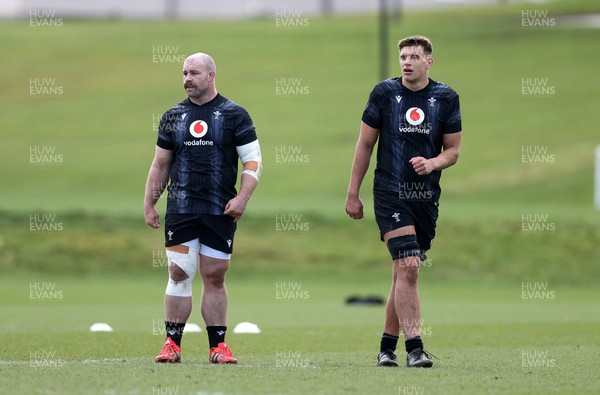 110325 - Wales Rugby Training ahead of their 6 Nations game against England on Saturday - WillGriff John and Dafydd Jenkins during training