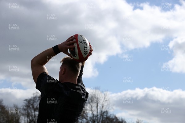 110325 - Wales Rugby Training ahead of their 6 Nations game against England on Saturday - Dewi Lake during training