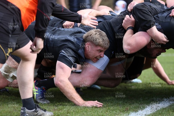 110325 - Wales Rugby Training ahead of their 6 Nations game against England on Saturday - Aaron Wainwright during training