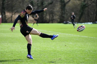 110326 - Wales Rugby Training - Louis Rees-Zammit during training ahead of the upcoming Six Nations match against Italy