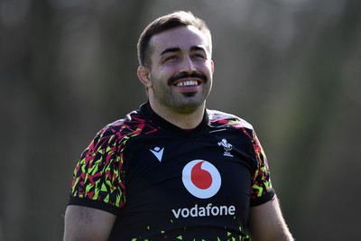 110326 - Wales Rugby Training - Liam Belcher during training ahead of the upcoming Six Nations match against Italy