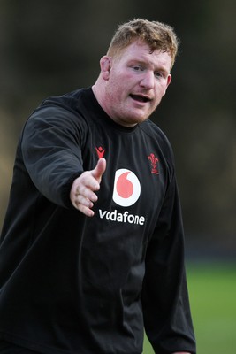 110326 - Wales Rugby Training - Rhys Carre during training ahead of the upcoming Six Nations match against Italy