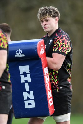 110326 - Wales Rugby Training - Ryan Woodman during training ahead of the upcoming Six Nations match against Italy