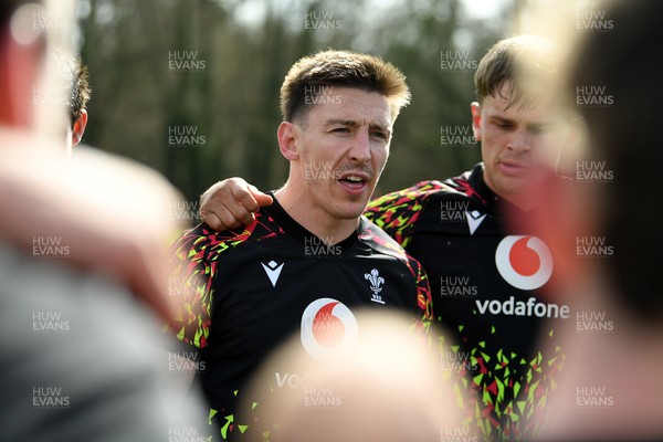 110326 - Wales Rugby Training - Josh Adams during training ahead of the upcoming Six Nations match against Italy