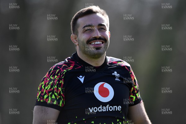110326 - Wales Rugby Training - Liam Belcher during training ahead of the upcoming Six Nations match against Italy