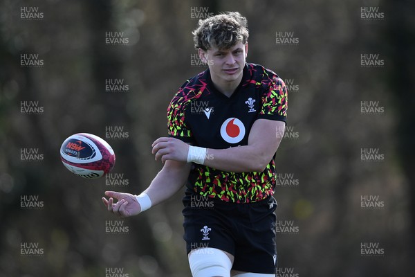 110326 - Wales Rugby Training - Ryan Woodman during training ahead of the upcoming Six Nations match against Italy
