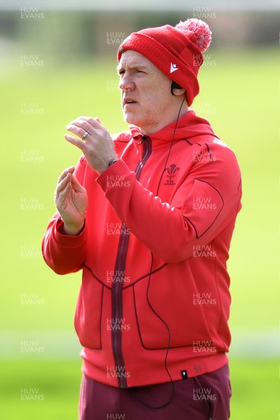 110326 - Wales Rugby Training - Wales Head Coach, Steve Tandy during training ahead of the upcoming Six Nations match against Italy