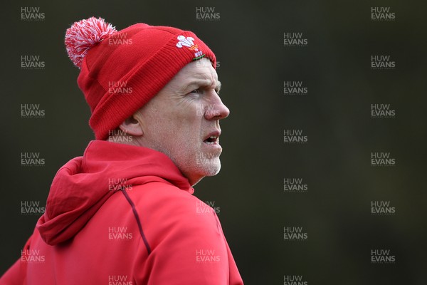 110326 - Wales Rugby Training - Wales Head Coach, Steve Tandy during training ahead of the upcoming Six Nations match against Italy