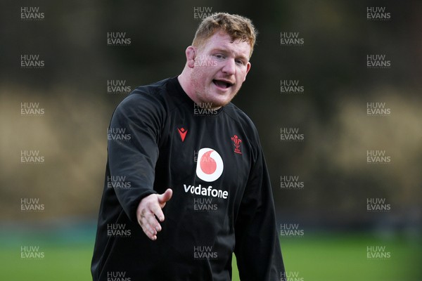 110326 - Wales Rugby Training - Rhys Carre during training ahead of the upcoming Six Nations match against Italy