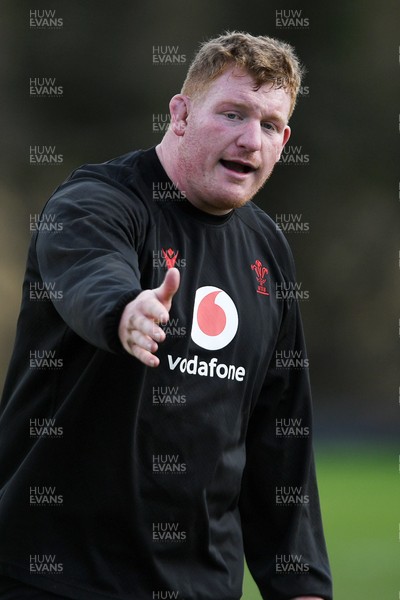 110326 - Wales Rugby Training - Rhys Carre during training ahead of the upcoming Six Nations match against Italy